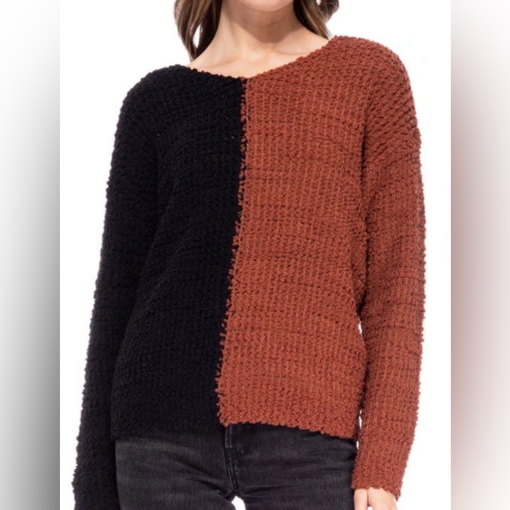 Popcorn Twist Back Sweater | Size Large